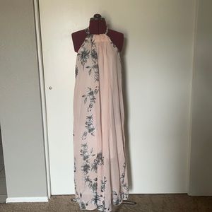 Hawaiian print halter dress pink summer fun